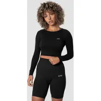 ICANIWILL Define Seamless LS Crop Top Black