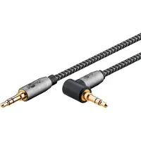 Goobay Audio AUX Connection Cable, 3.5 mm stereo, 90, 0.5 m, Sharkskin Grey - Cable length 0.5 m