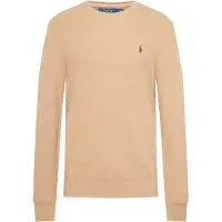 Ralph Lauren Mesh-Knit Cotton Crewneck Sweater - Beige - S