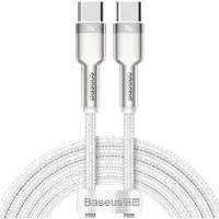Baseus Cafule Metal -sarjan nylonpunottu USB-C/USB-C-kaapeli - 100W - 2m - valkoinen