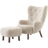 &tradition Petra VB3 High nojatuoli sis. rahi ATD1 Öljytty saksanpähkinä-Sheepskin Moonlight