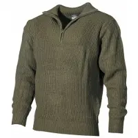 MFH - Max Fuchs MFH Pullover Island Half Zip (Color: Olive Green, Size: M)