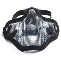 ASG Strike Systems Airsoft Metal Mesh Mask Lower Half (Color: Black/Skull)