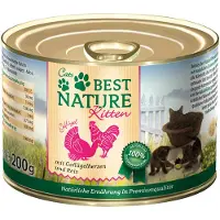 Best Nature 6x 200g Kitten siipikarjansydän & riisi kissan märkäruoka