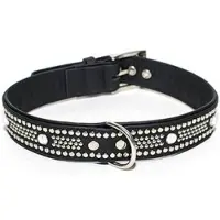 Annan Tillverkare HUNTER Crystal Disco Dog Collar Black (Size: 70CM)
