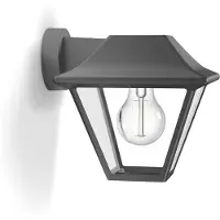 Philips Alpenglow ulkoseinävalaisin 60W E27 (ei sisällä lamppua), Seinävalaistus ulkotiloihin, Antrasiitti, Metalli, IP44, Patio, Puutarha, I