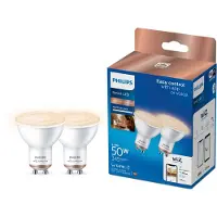 Philips Spot 50 W PAR16 GU10 x 2, Älykäs lamppu, Wi-Fi/Bluetooth, valkoinen, GU10, PAR16, 2700 K