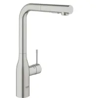 GROHE Essence -keittiöhana, kääntyvä suutin ja ulosvedettävä suutin. DualSpray. Supersteel 30270DC0