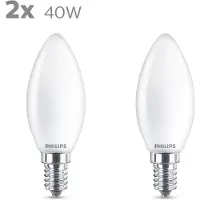 Philips 2 kpl LED E14 Crown 40W Frost 470lm