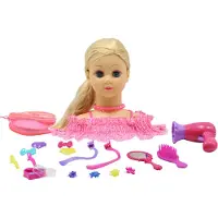 Happy Friend Hairstyling Head Blond Hair - Multi/patterned - ONE SIZE