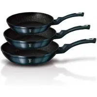 Berlinger Haus 3 GRANITINIŲ KETUČIŲ RINKINYS 20/24 / 28CM METALLINEN AKVAMARIINI BH-6177