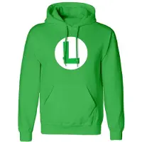 Super Mario Official Nintendo Super Mario Luigi Badge Hoody Vihreä M Mies