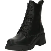 Refresh for woman. 17091901-NEGRO Black military boots (41), 5 to 8 cm, Laces, Zip, Casual, Imitation leather
