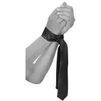Ouch! B&W - Sidontakravatti, pehmeä, tyylikäs, satiininen, musta