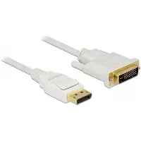 DeLOCK – Cable Displayport 1.2 male > DVI 24+1 male passive 1 m white (83813)