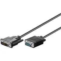 Goobay DVI-I SL - VGA Cable - Musta - 3m