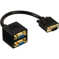 Cablexpert CC-VGAX2-20CM, 0,2 m, VGA (D-Sub), 2 x VGA (D-Sub), Naaras, Uros, Musta