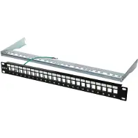 Pro 19 tums (48,3 cm) Keystone patchpanel, tom (1 U) för 24x Keystone-moduler
