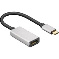 Goobay 60194, 0,15 m, USB Type-C, HDMI, uros, naaras, suora, suora