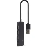 Gembird UHB-U2P4-06, USB 2.0 Type-A, USB 2.0 Type-A, 480 Mbit/s, Musta, 0,3 m, Windows 10, Windows 11, Windows 8