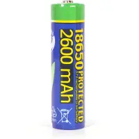 Gembird EG-BA-18650/2600, Ladattava akku, Litiumioni (Li-Ion), 3,7 V, 1 kpl, 2600 mAh, Sininen