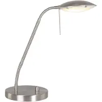 Mexlite työpöytävalaisin Eloi, himmennettävä, Alumiini/harmaa/sinkki, Työhuone/toimisto, Metalli, Moderni