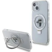 Karl Lagerfeld iPhone 15 Kuori Ring Stand MagSafe Valkoinen