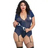 Dreamgirls Plus Size - poliisinaisen puku (sininen)