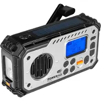 Powerplus Aurinkoradio DAB+/FM-kaiutin Varavirtalähde Taskulamppu Kello Bison
