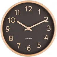 Karlsson KA5851BK Pure Wood Grain Small Black seinäkello 22 cm