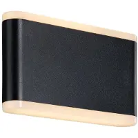 QAZQA Tummanharmaa ulkoseinalamppu 17,5 cm sis. LED IP65 - Batt