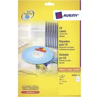 Avery CD/DVD-tarrat Ø117 mm valkoiset, lasertulostimelle - (25 arkkia x 2 kpl)