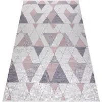 Rugsx Alfombra sisal SION Geométrico, triangulos 3006 Tejido plano ecru / rosado 120x170 cm