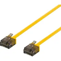 Deltaco – U/UTP Cat6a laitekaapeli, litteä, 1mm paksu, 1m, keltainen (UUTP-2023)