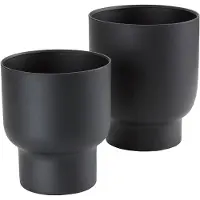 House Nordic Liv - Flowerpots, Metal, Black, Set Of 2 - Black - 19X16X16CM