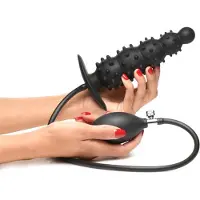Master Series Ribbed Inflatable Anal Plug