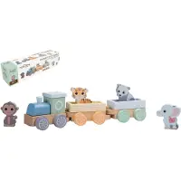 Jouéco The Wildies Family Trainset with Animals setti lapsille 18 m+ 7 kpl