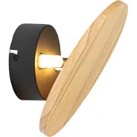 QAZQA Maalaismainen seinävalaisin pyöreä puu - Pulley