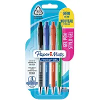 Papermate FlexGrip Gel, Sisäänvedettävä geelikynä, Musta, Sininen, Vihreä, Punainen, Musta, Sininen, Vihreä, Punainen, Kumi, Keskikokoinen, Kumi (2108216)