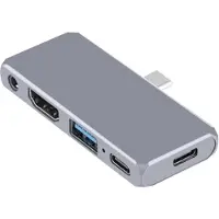 JTI USB-C Multiport - HDMI, USB-C, USB-3.0, 3.5 mm Grey
