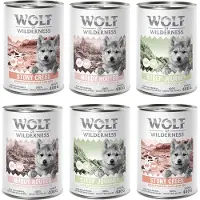 Wolf of Wilderness 6x400g Junior "Expedition" sekoituspakkaus, pentujen märkäruoka