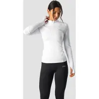 ICANIWILL Everyday Long Sleeve 1/4 Stripe Zipper White