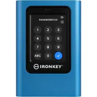 Kingston IronKey Vault Privacy 80 3,84 Tt USB 3.2 Gen 1 (USB-C) -ulkoinen SSD, laitteistosalaus, salasanasuojaus, sininen