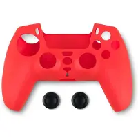 Spartan Gear - Controller Silicon Skin Cover and Thumb Grips (compatible with playstation 5) (colour: Red)
