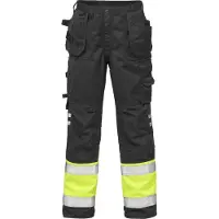 Fristads High vis rakentajan housut lk 1 2029 PLU Huomiokeltainen/Musta D120