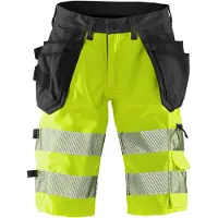 Fristads High vis stretch shortsit lk 1 2509 PLU Huomiokeltainen/Musta C52