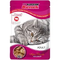 Benek 24x 100g Super Super Chunks nauta kastikkeessa kissan märkäruoka