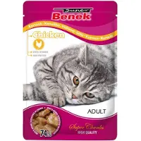 Benek 24x 100g Super Super Chunks kana kastikkeessa kissan märkäruoka
