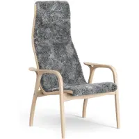 Swedese Lamino nojatuoli lakattu pyökki/lampaannahka Scandinavian Grey (harmaa)