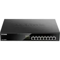 D-Link DGS-1008MP, 8-porttinen hallitsematon PoE -kytkin, musta/hopea